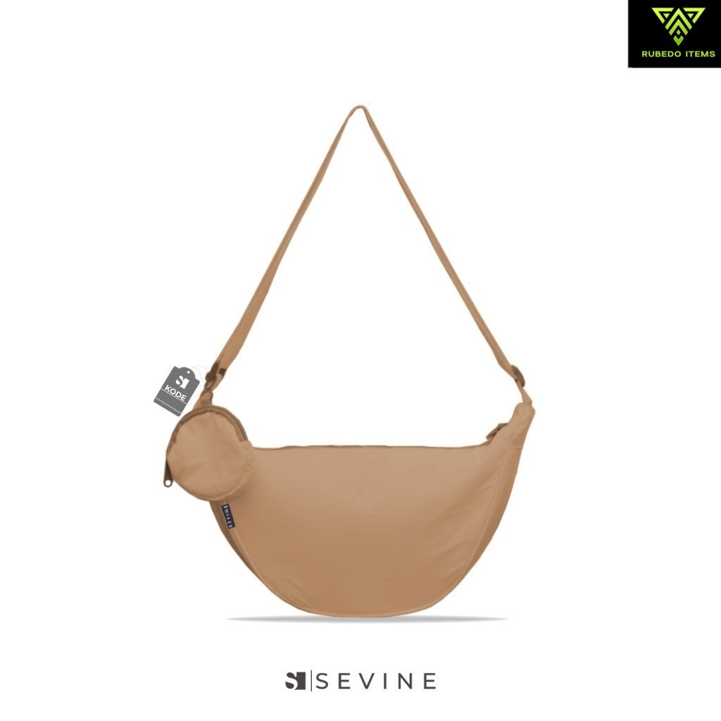 Sevine Alula Sling Bag Tas Selempang Wanita Nylon Crinkle Resleting Shoulder Bag - ALULA POLOS