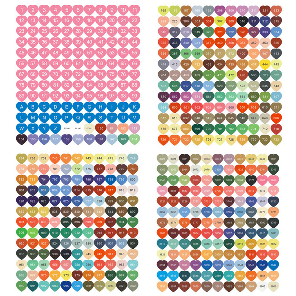 

1 Set Color Number Labels with Numbers DMC 447 DMC Diamond Painting Number Sticker 26 Letters 1-100 Multi-Colors for Adults Kids