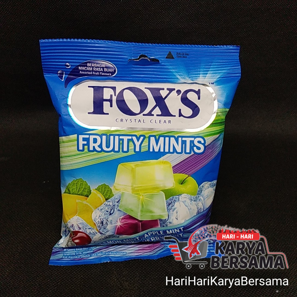 

MAKANAN RINGAN PERMEN FOX'S FOXS CRYSTAL CLEAR FRUITY MINTS 90GR