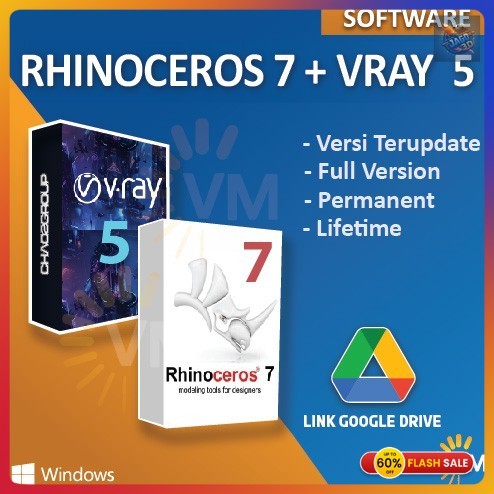 RHINOCEROS 7 + VRAY 5 2021 FULL VERSION  TERBARU LIFETIME RHINO V-RAY RENDER 3D NURBS MODELLING WIN 