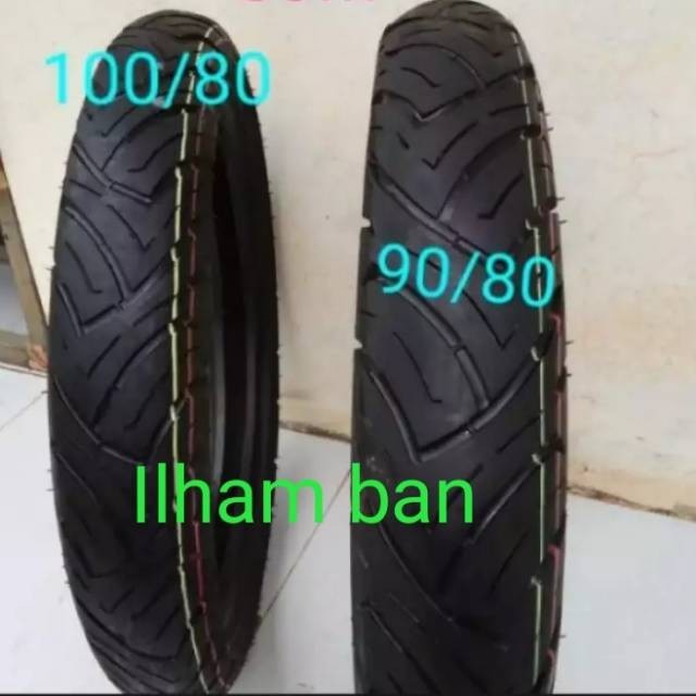 Sepasang ban seken tubles untuk motor bebek, ukuran 90-80 100-80 ring 17, merek FDR
