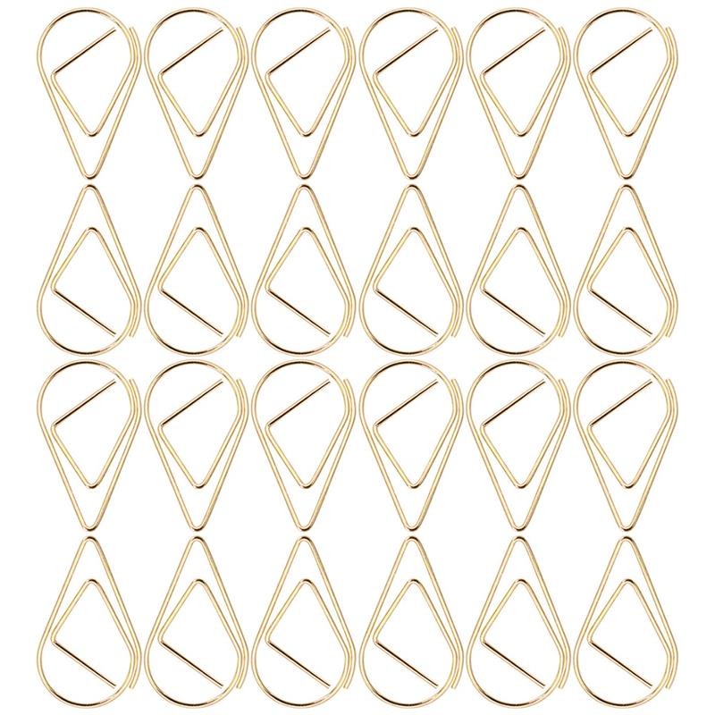 

100pcs Office Paperclips Paper Clips Drop Shaped File Paper Clips Document Paper Clips Wedding Invitation Paper Clip Clips