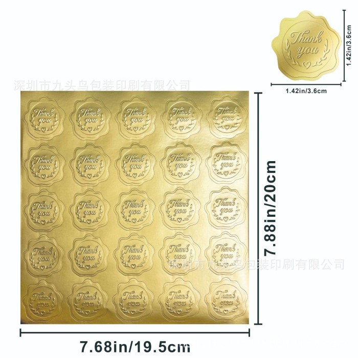 

Hot Stamp Stiker Thank You Embos Gold Sticker Label Emas Hampers Gift - EMBOS THANK U