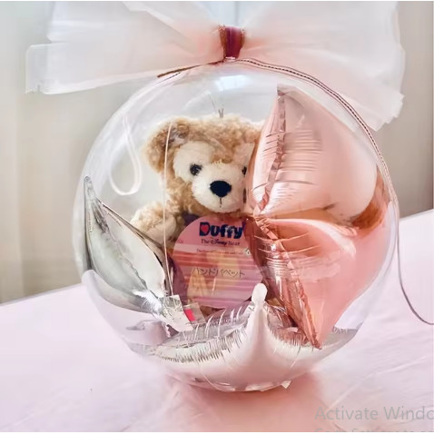 30" Balon PVC Mulut Ganda Lebar Transparan untuk Boneka / Snack Perlengkapan Buket Bunga