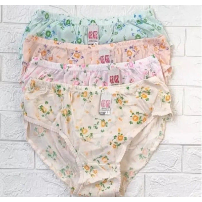 GROSIR 6 PCS CD BUNGA wanita dewasa bahan adem terbaru