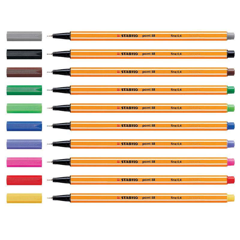 

1pc STABILO Point 88 Fineliner Pens, Hexagonal Body 0.4 mm Making It Ideal for Precise Work, Structuring Texts and Taking Notes.
