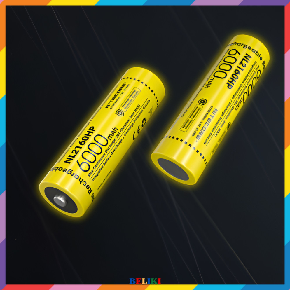 NITECORE Baterai 21700 Rechargeable High Drain 6000mAh 20A Waterproof - NL2160HP