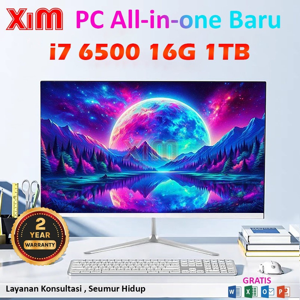 Ximin Komputer PC All-in-One Intel Core i7 Gaming Baru Dengan Prosesor Intel Core i3/i5/i7