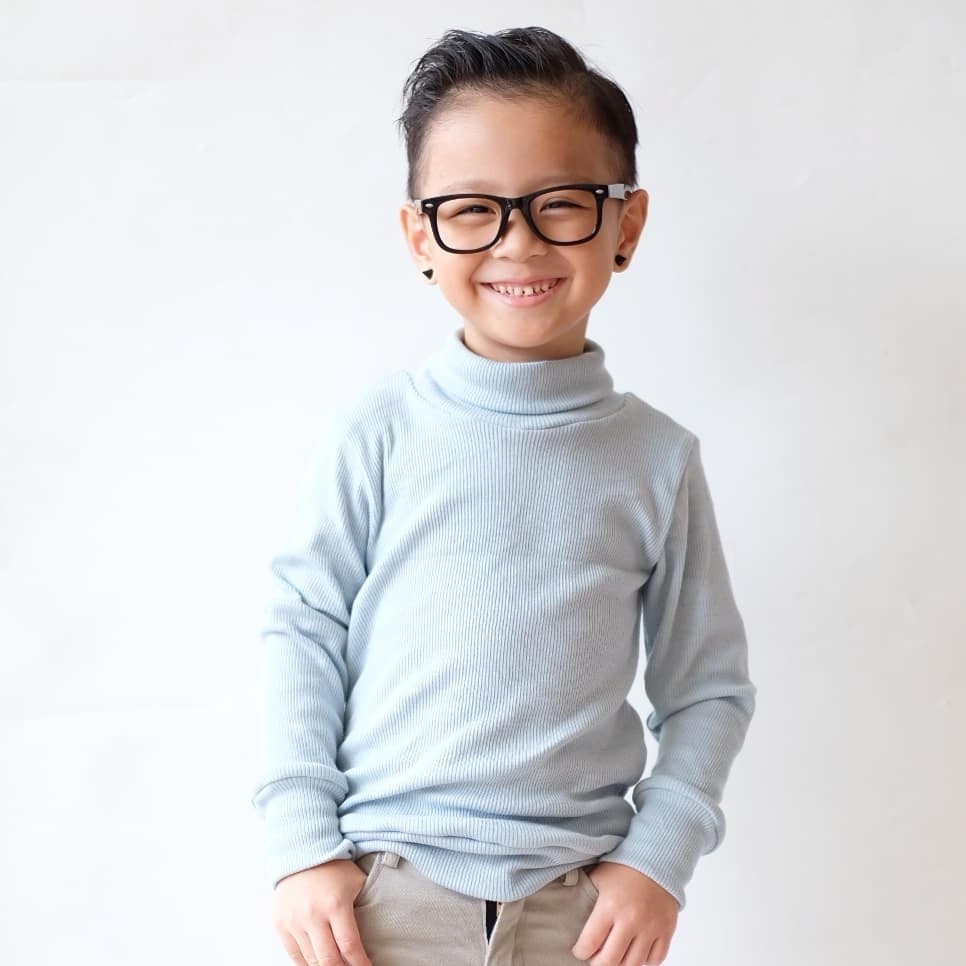 Sweater Rajut Turtleneck Anak - anak Umur 4 sampai 12 tahun / Kaos Rib Kerah Tinggi Anak Laki - laki