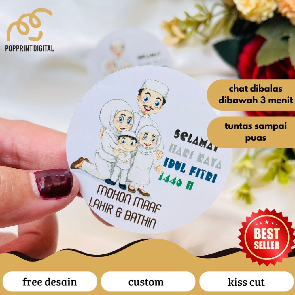 

PopPrints 5-8 Sticker Bulat Label Ramadhan Stiker Toples Cookies Selamat Idul Fitri Lebaran Eid