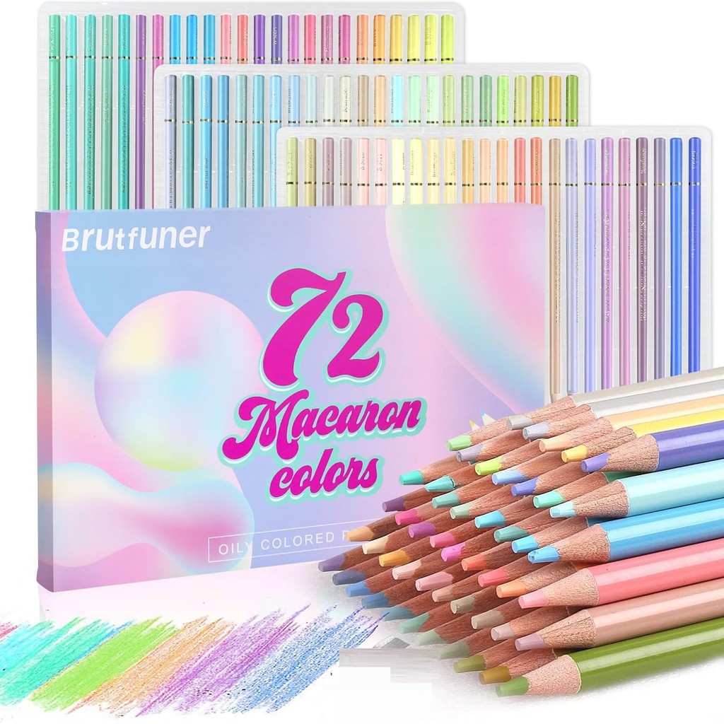 

12/24/50/72 Macaron Pastel Colored Pencils Professional Soft Core for Sketching Shading