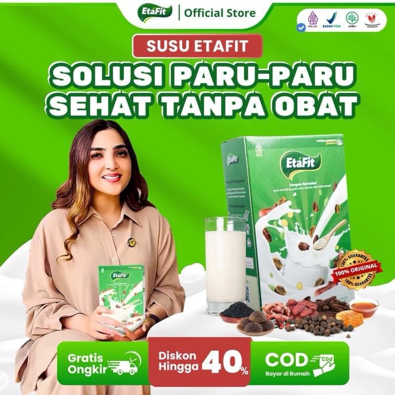 

[Promo] 1 Box Etafit Susu Kambing Etawa Untuk Pernafasan Asma Batuk Sesak Nafas Dan Tbc