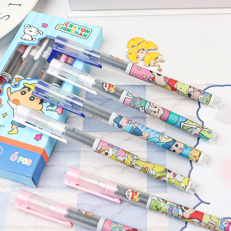 

[ GROSIR ATK ] COLLORFULL CARTOON PENS SHINCHAN THEMED / PULPEN 1SET ISI 6PCS MOTIF SHINCHAN KARTUN JEPANG / PULPEN AIR SHINCHAN EDITION / FOUNTAIN PEN