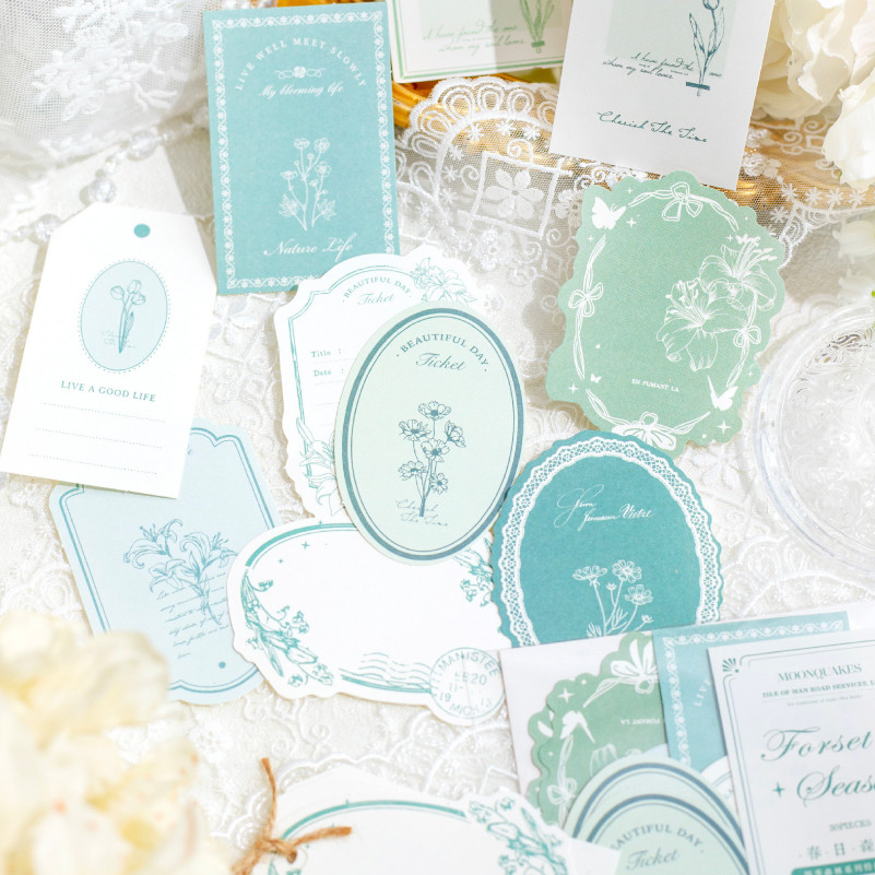 

Yoofun 30pcs/lot Memo Pads Vintage Stickers Four Seasons Forest Junk Journal Scrapbooking Cards Retro Decoration Paper Notes