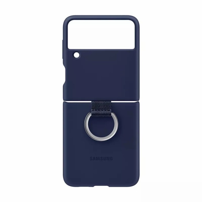 Original Silicone Cover With Ring Samsung Galaxy Z Flip3 Case Flip 3 - Navy, Z Flip 3