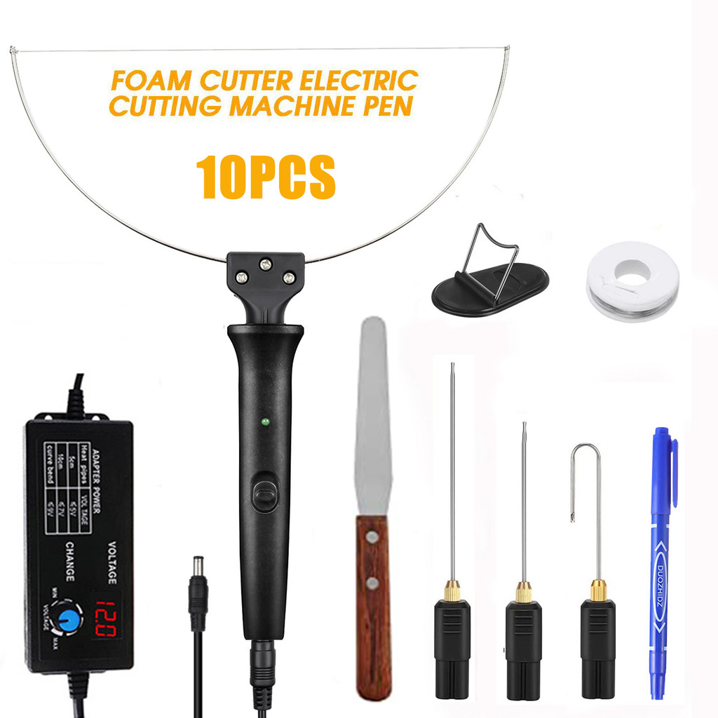 

10 in 1 Electric Foam Cutter Kit Foam Cutting Pen with Transformer Adapter 0-300℃ Adjustable Temperature Styrofoam Cutting Tools