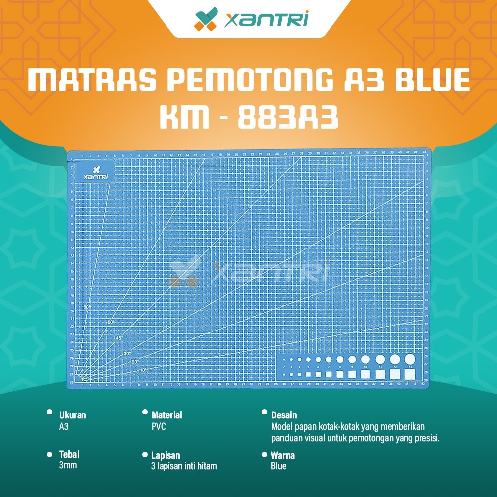 

Xantri - A3 PVC Cutting Mat Cutting Pad Board Double-sided DIY TOOL Cutting