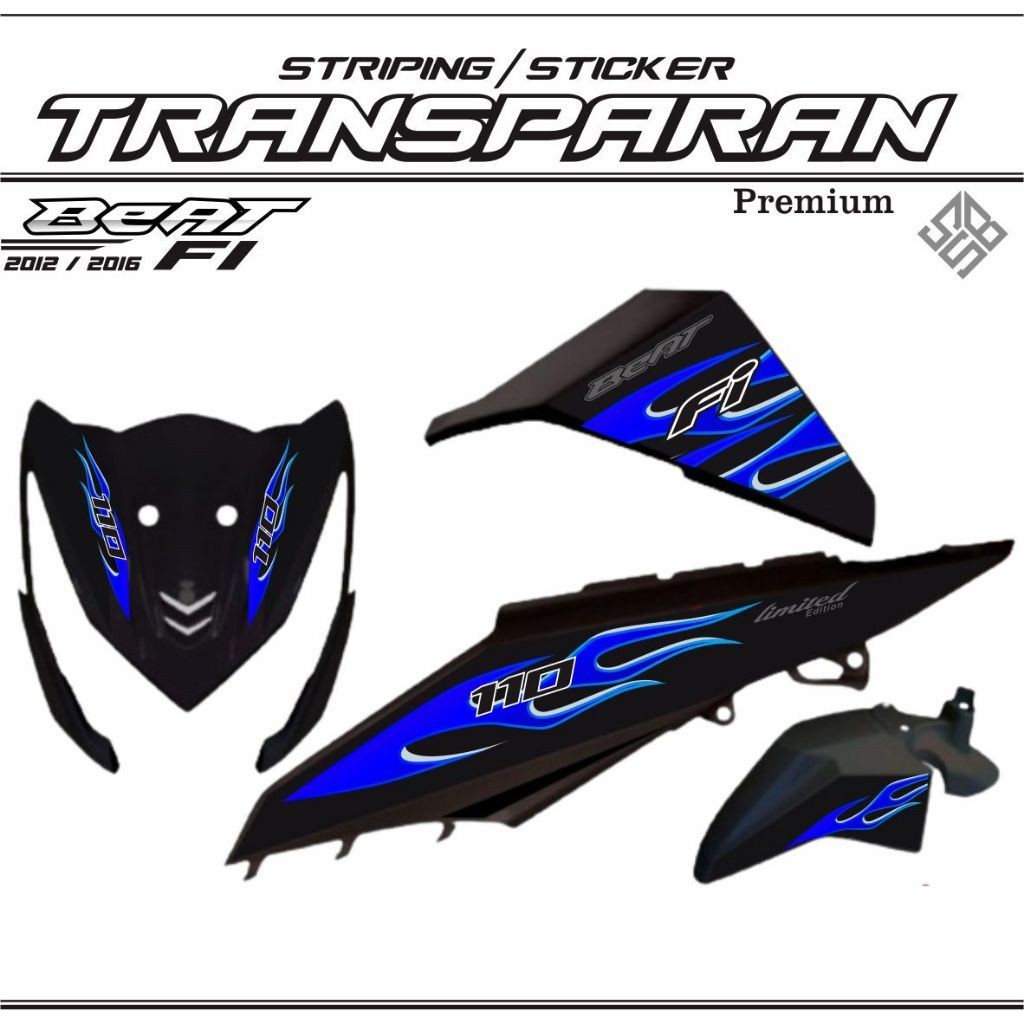 STIKER KEREN STRIPING VARIASI MOTOR BEAT FI STIKER TRANSPARAN UV BEAT FI