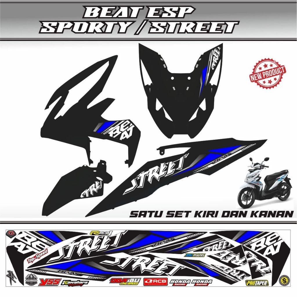 STIKER VARIASI STRIPING BEAT ESP 2016-2019 / VARIASI POLET BEAT SPORTY / STIKER ALL NEW BEAT SPORTY