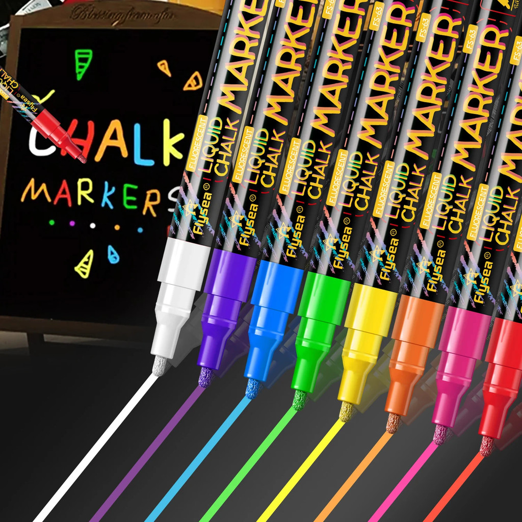 

Liquid Chalk Erasable LED Highlighter Fluorescent Marker Suit for Blackboard Glass Window Painting Advertisement Chalk