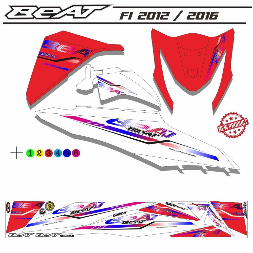STIKER POLET BEAT FI VARIASI SIMPLE / STRIPING BEAT VARIASI