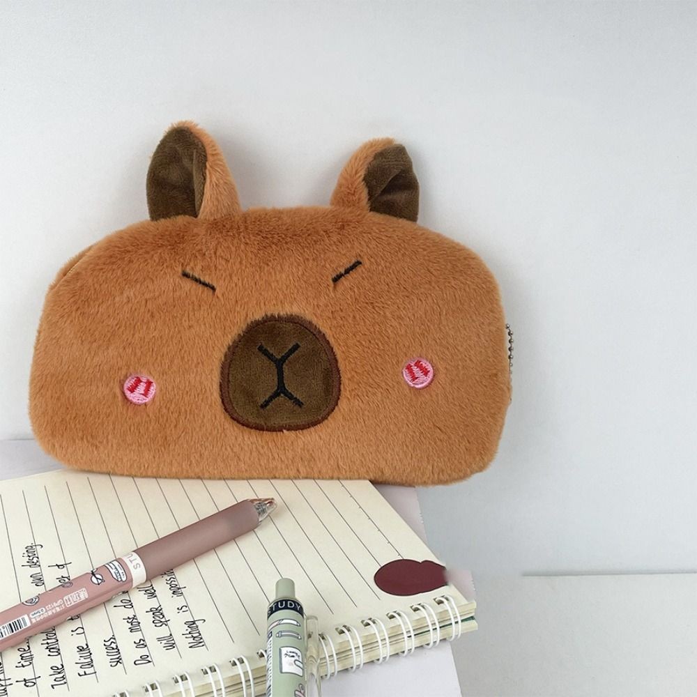 

Guinea Pig Capybara Plush Pen Bag Large Capacity Stuffed Capybara Plush Pencil Case Plush Doll Animal Guinea Pig Pen Pouch