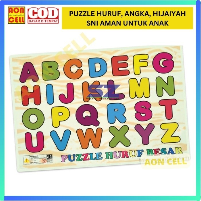 PUZZLE HURUF ANGKA ABJAD ALFABET Mainan Edukasi Anak BELAJAR