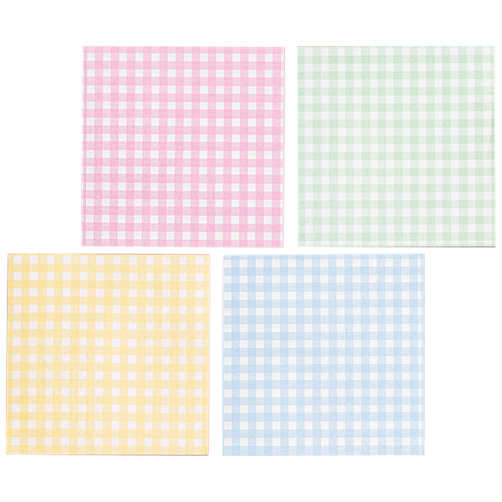 

4 Books Grid Memo Pad Plaid Portable Small Schedule Planning Message Paper Notebooks Writing Pads With Good Texture