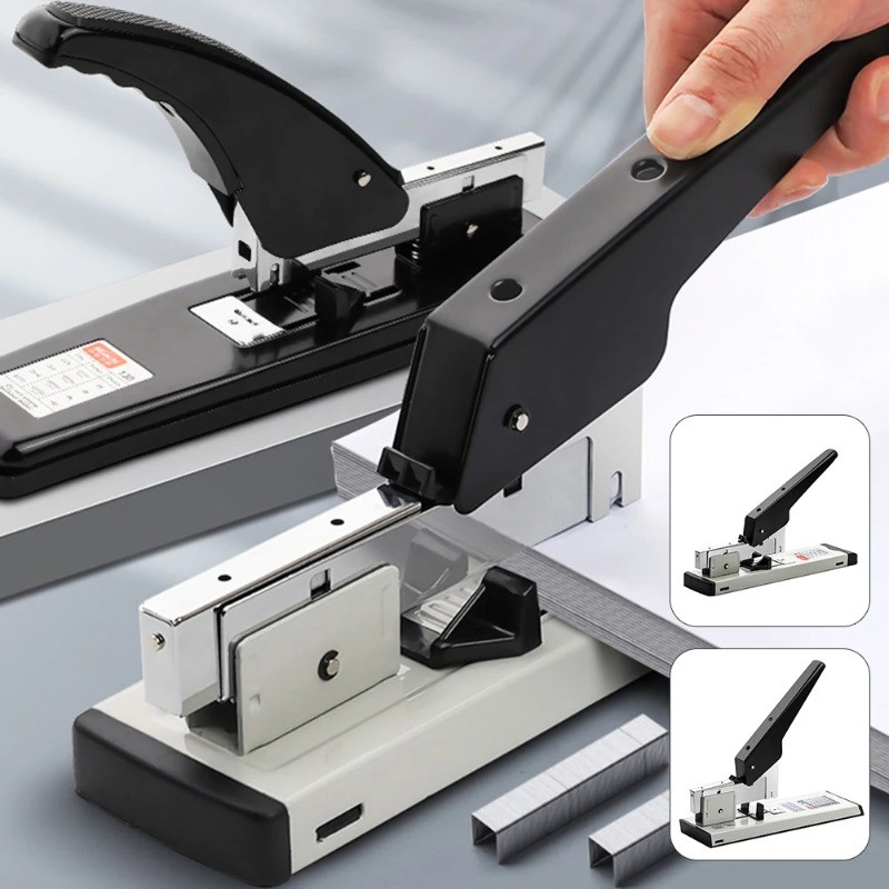 

Big Heavy Type Metal Stapler Bookbinding Stapling 200 Sheet Capacity Office Tools Fit Sturdy Portable Handhled Staples for Home