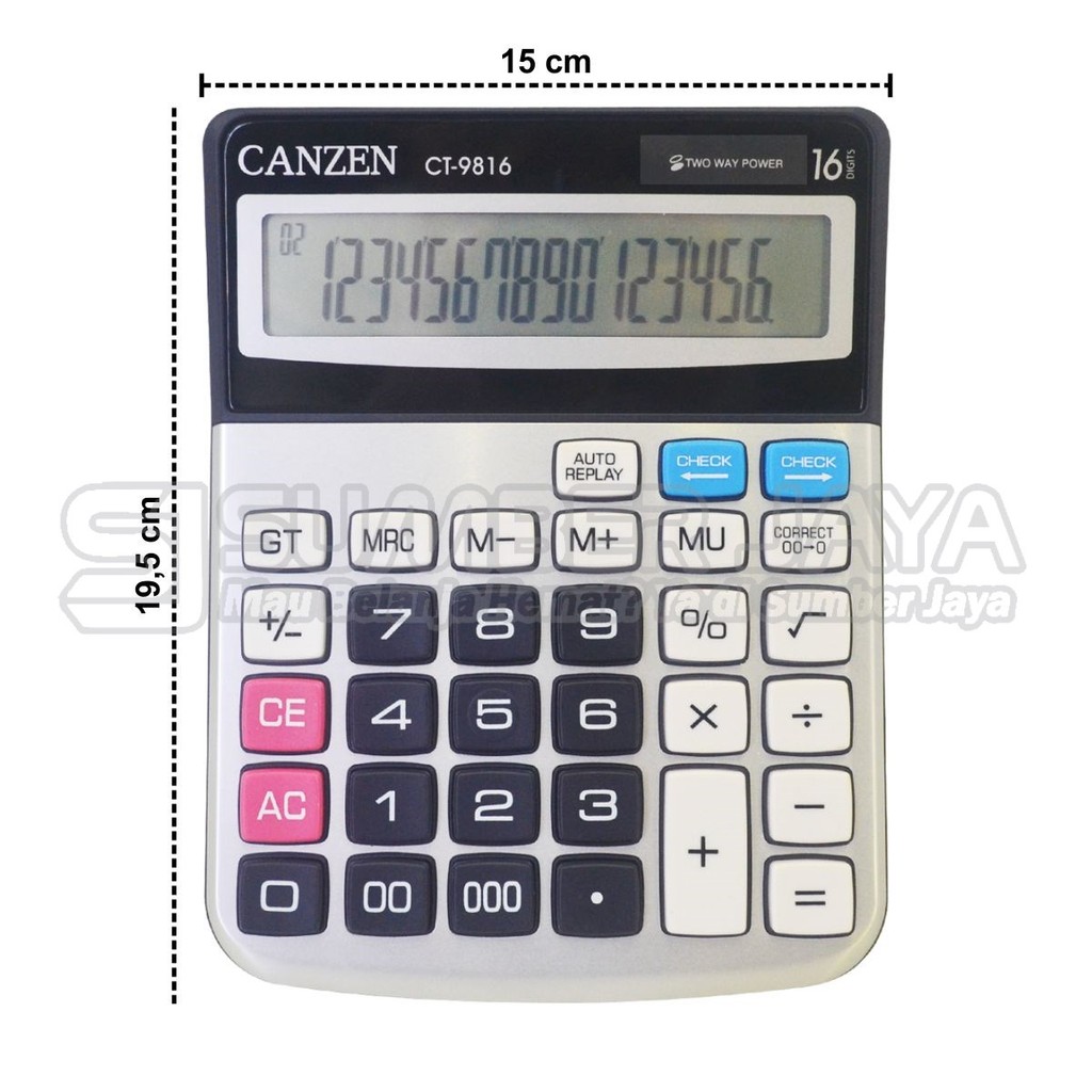 

Calculator Mirip Citizen 16 Digit Kalkulator Canzen CT-9816 Desktop