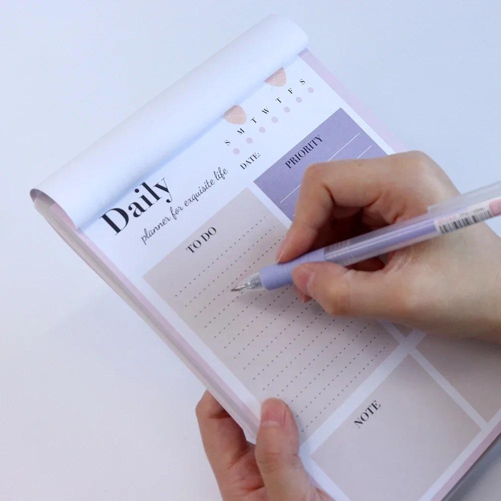 

52 Sheets Daily Weekly Planner Memo Pads To Do List Time Schedule Journal Agenda Organizer Cute Morandi Notepads Stationery