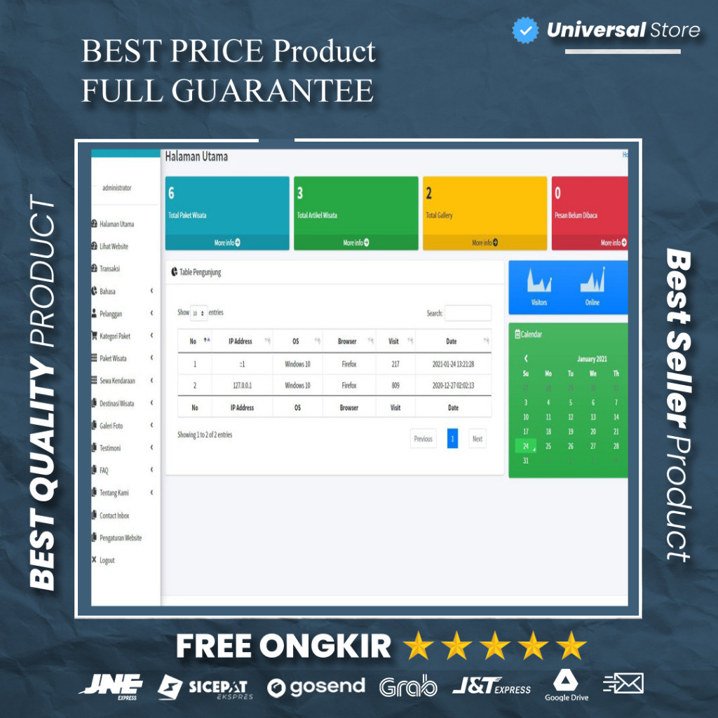 Source Code Website Wisata Tour Travel Online Digital Siap Pakai