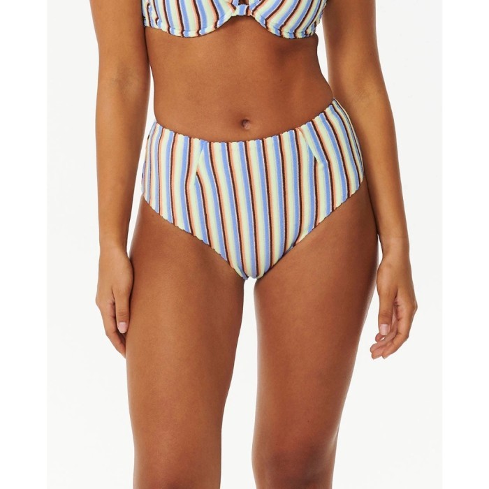 Rip Curl Tropics Stripe High Waist Cheeky Bikini Bottoms Multico