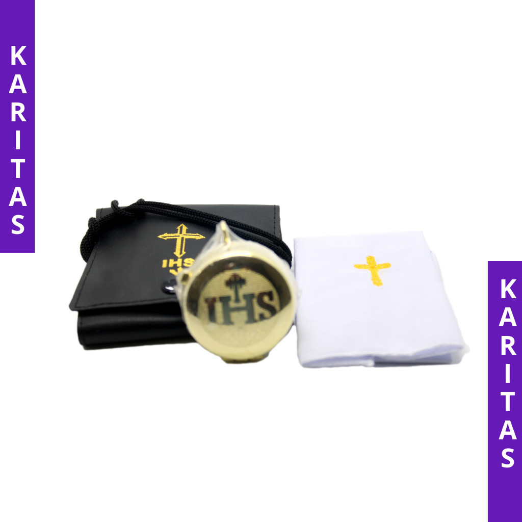 SET PIKSIS LAPIS EMAS 5 CM / PIKSIS TEMPAT HOSTI / PIXIS GOLD / PIXIS SILVER / PIKSIS KUNINGAN / TEM