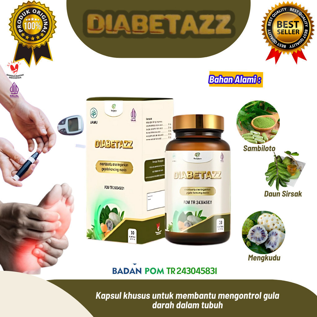 

DIABETAZZ Kapsul Penurun Gula D4rah dengan Sambiloto, Daun Sirsak, Kunyit, Mengkudu, Daun Salam