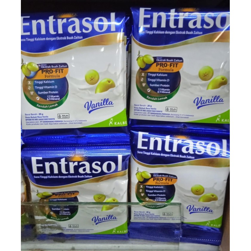 

Entrasol Extrak Buah Zaitun VANILA Sachet Renteng Per5pcs 20gr