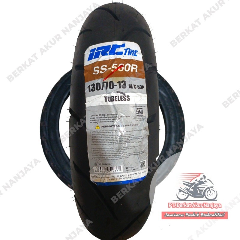 IRC SS560 R 130/70-13 Ban Belakang Nmax Pcx 160 Tubeless SS560R BONUS Pentil