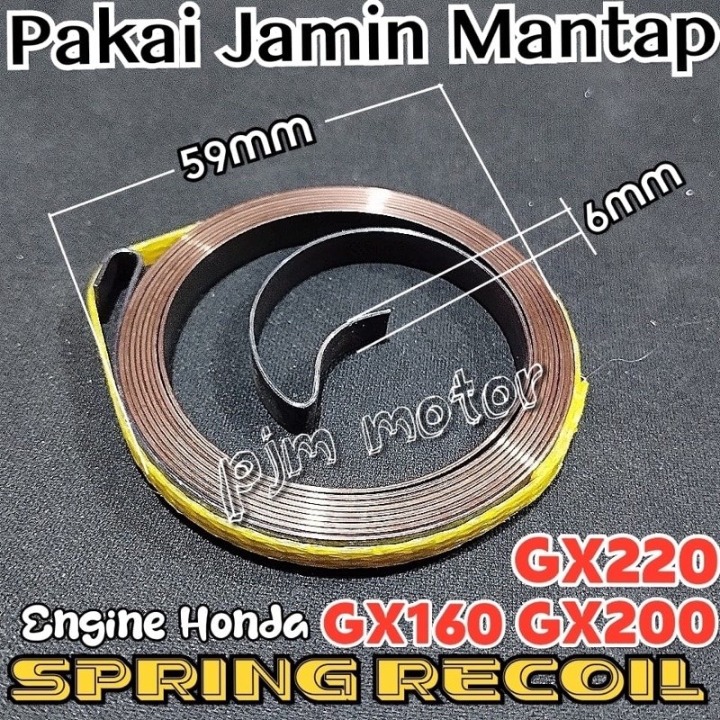 

Gx160 spring recoil per engkol starter mesin pengerak honda RRT dan genset Gx200 Gx220 Ec2500 3500watt medan amplas