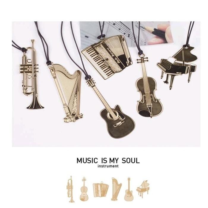 

Aksesoris Promo Moerah~ Pembatas Buku Bookmark Motif Unik Alat Music