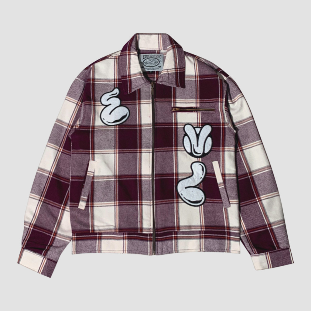 EVILSPIRIT JACKET FLANEL - JANVIKA BURGUNDY UNISEX