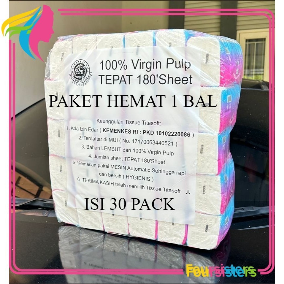 GUNARTO_SHOP [FS] PAKET HEMAT ! 1 BAL Tisu Tita Soft isi 30Pack Facial Tissue 180 Sheet 2ply