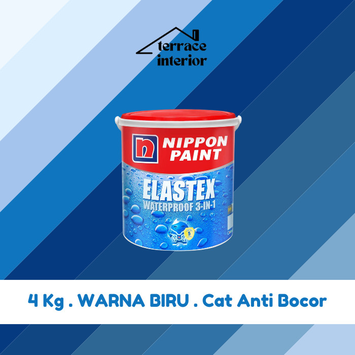Cat Pelapis dan Anti Bocor Nippon Paint Elastex Warna Biru 4 KG