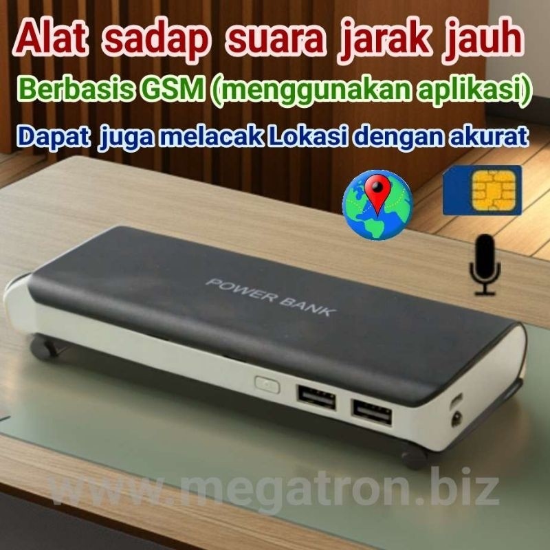 Alat sadap suara jarak jauh model Powerbank - pakai GSM simcard - Bisa juga untuk lacak lokasi