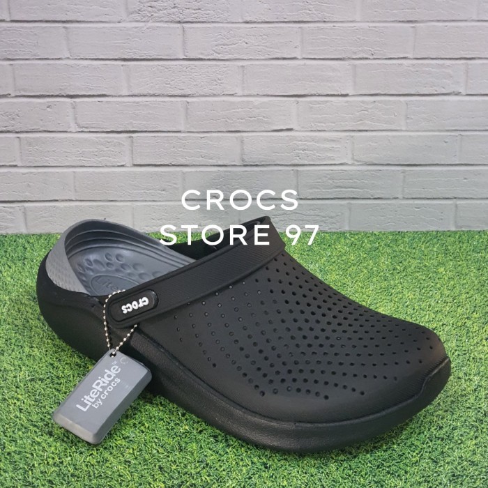 LITERIDE CROCS/SANDAL CROCS/CROCS LITERIDE UNISEX ORIGINAL - HITAM FULL, 40