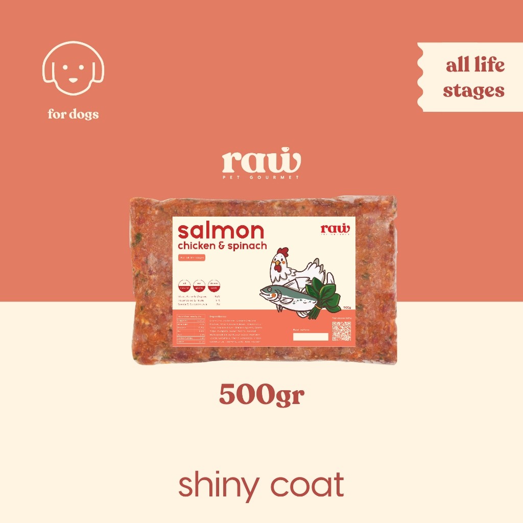 SALMON, CHICKEN & SPINACH // Raw Pet Gourmet // Makanan Anjing