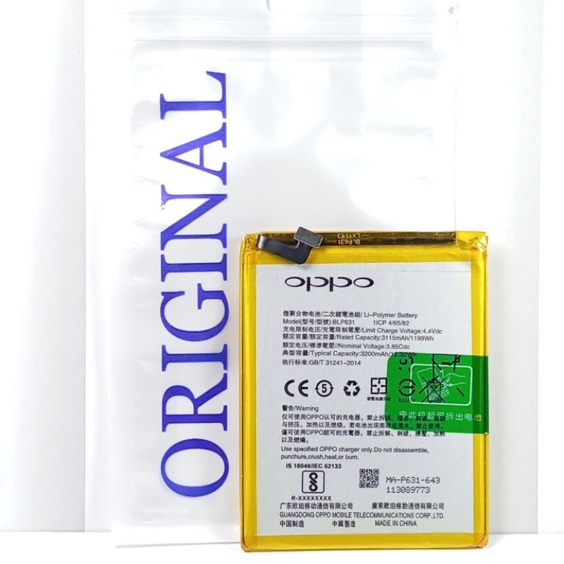 BATERAI BATRE HP OPPO F3/OPPO F5/OPPO F5 YOUTH KODE BLP631 3200MAH BATERAI BATRE BERKUALITAS ORIGINA