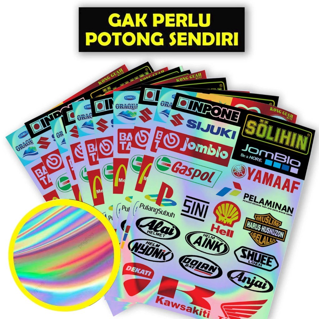 Sticker Hologram / Sticker Motor Hologram / Sticker Racing Motor / Stiker Kata-Kata Keren, Plesetan