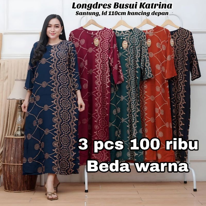 Paket Daster isi 3 100k dapat 3 motif Manis daster lengan panjang/ Paket Hemat 100 dapat 3 pcs