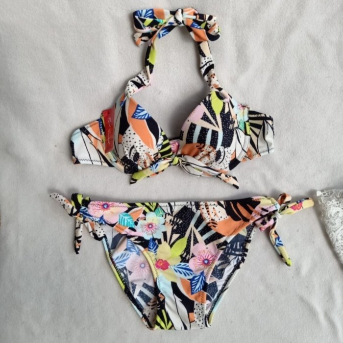 Bikini set bra busa celana tali ikat baju renang pantai 325