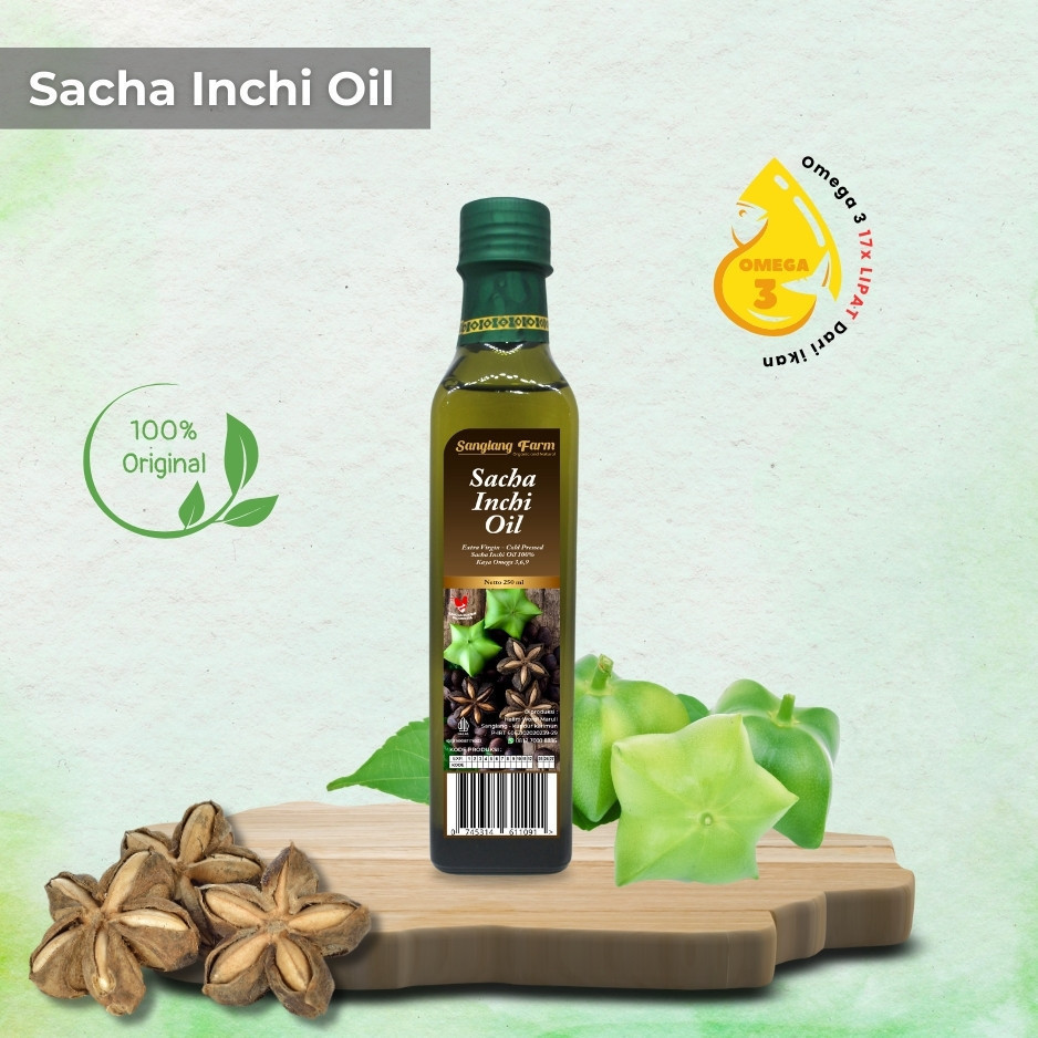 

RAIDESAFA_SHOP Minyak Sacha Inchi / Sachi Oil Sanglang Farm Super Food 100% Ekstrak Kacang Sacha Inchi Murni Tinggi Omega Botol Kaca 250 ml